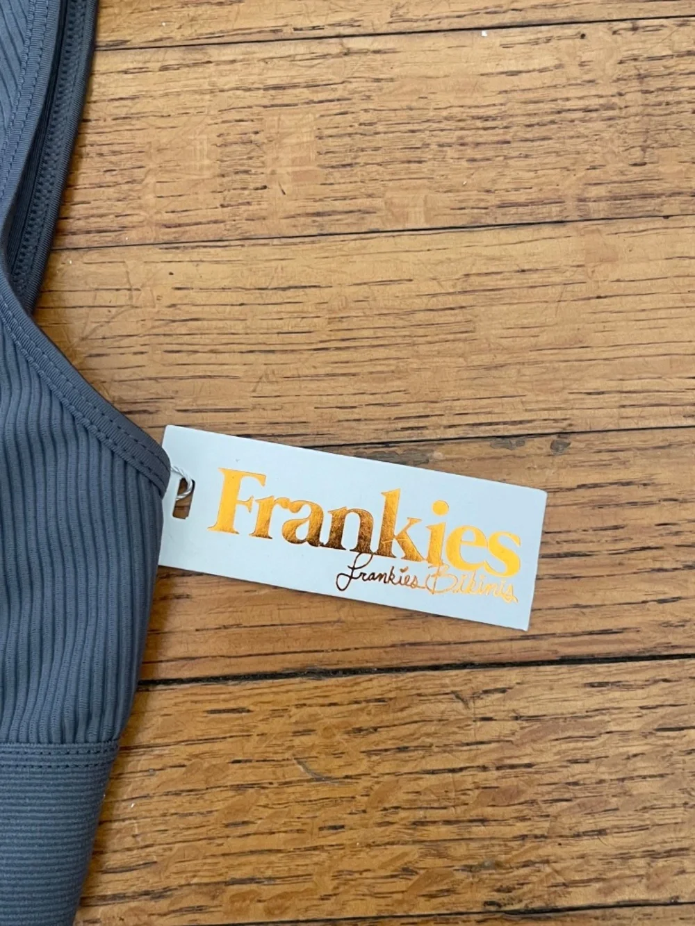 Frankies Bikinis Drew Ribbed Bikini Top NWT